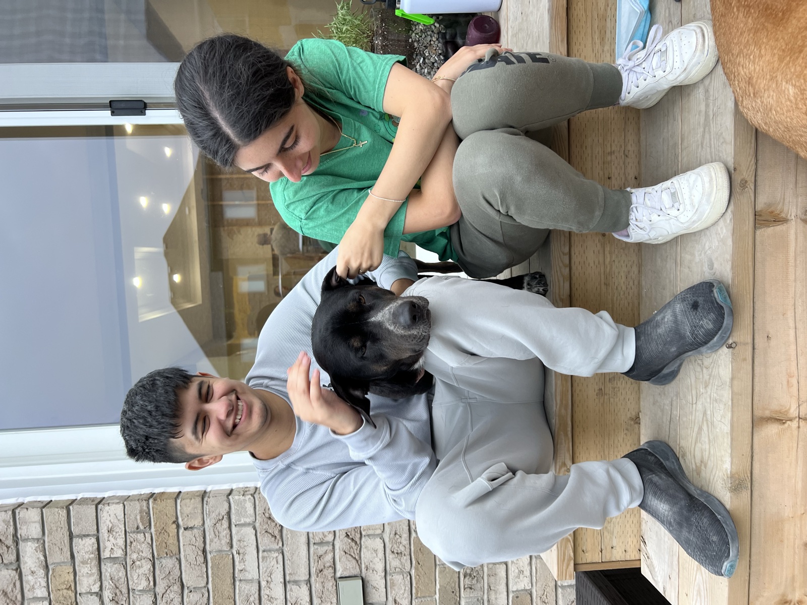 Foster family with their foster dog